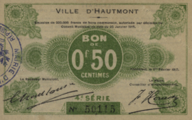 France - Emergency - Hautmont JPV-59.1296 50 Centimes 1915
