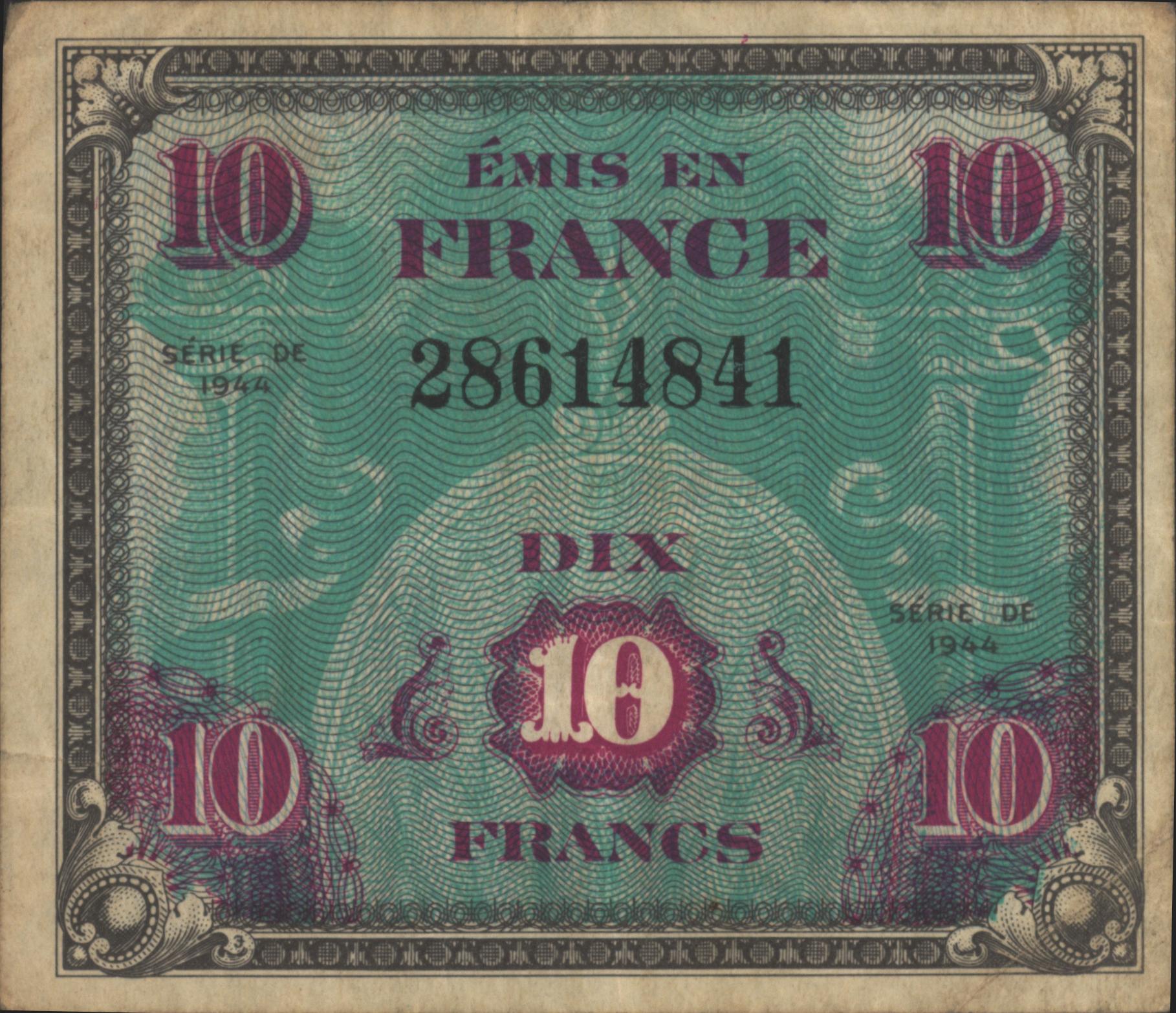 Frankrijk - Allied Military Currency P116.a 10 Francs 1944