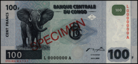 Congo Democratische Republiek (Kinshasa)  P92 100 Francs 2000 SPECIMEN