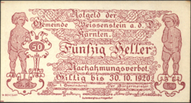 Austria - Emergency issues - Weissenstein an der Drau KK. 1159.I 50 Heller 1920 (No date)