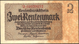 Germany P174.3: J 2 Rentenmark 1937