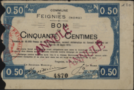 France - Emergency - Feignes JPV-59.934 50 Centimes 1915