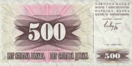 Bosnië-Herzegovina  P14a 500 Dinara 1992-07-01