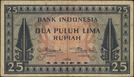 Indonesia  P44/H228 25 Rupiah 1952