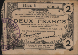 France - Emergency - Fourmies JPV-59.1118 2 Francs 1916