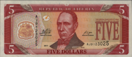 Liberia  P26 5 Dollars 2011