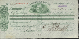 Australië  Wisselbrief 1904