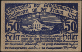 Austria - Emergency issues - Waidhofen an der Thaya KK: 1125.I 50 Heller 1920