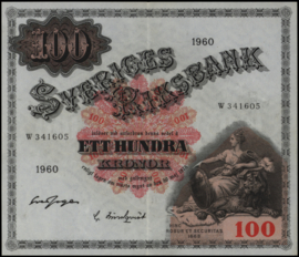 Zweden  P48.b 100 Kroner 1960