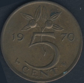 Sch.1219 5 Cent 1970a (Jaartal dicht bij 5)