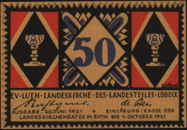 Duitsland - Noodgeld - Lübeck Grab.:356 50 Pfennig 1921