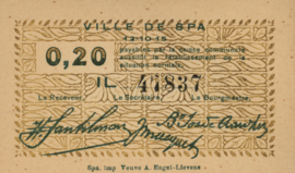 België - Noodgeld - Spa  20 Centimes 1915