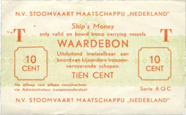 N.V Stoomvaart Maatschappij Nederland: W/o ship's name PL1605.2a 10 Cents 1949