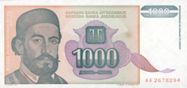 Yugoslavia P140 1,000 Dinara 1994 (No date)