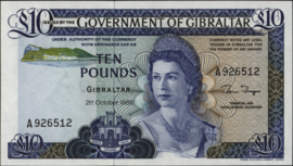 Gibraltar  P22 10 Pounds 1986