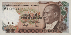 Turkije P197 5.000 Lira 1985 (1970-10-14)