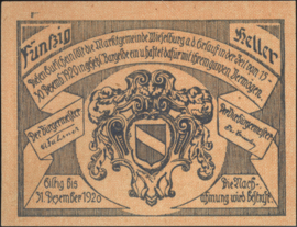 Austria - Emergency issues - Wieselburg KK1231.g 50 Heller 1920 (No date)