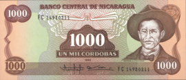 Nicaragua P156 1.000 Córdobas 1985