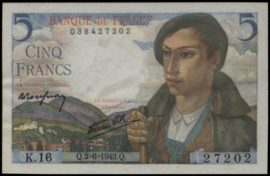 Frankrijk  P98.a 5 Francs 1943