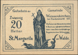 Oostenrijk - Noodgeld - Weissenkirchen KK.:1157.I 20 Heller 1920