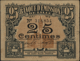 France - Emergency - Lille JPV-59.1596 25 Centimes 1915