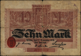 Duitsland - Noodgeld -  Wilster Gei.559 10 Mark 1918