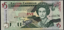 Oost Caribische staten  P31/B215 5 Dollars 1994 (No date)