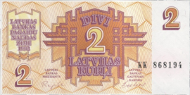 Letland   36 2 Rubli 1992