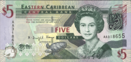 Oost Caribische staten  P47 5 Dollars 2008