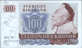 Zweden  P54.r2 100 Kroner 1971 REPLACEMENT