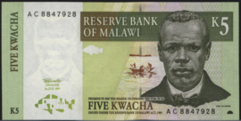 Malawi  P36/B136 5 Kwacha 1997