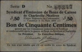 Frankrijk - Noodgeld - Charleville et Mézières JPV-08.82 50 Centimes 1916