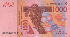 West African States/Senegal P715K.e 1,000 Francs 2007