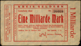 Duitsland - Noodgeld - Geldern Kel.:1702.aa 1.000.000.000 Mark 1923