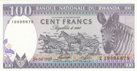 Rwanda  P18 100 Francs 1989 REPLACEMENT