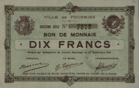France - Emergency - Fourmies JPV-59.1107 10 Francs 1915