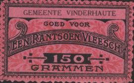 België - Noodgeld - Vinderhaute   NL0.Rood op fuchsia 150 Grammen 1914-'18 (No date)