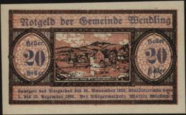 Oostenrijk - Noodgeld - Wendling KK. 1170.a 20 Heller 1920 (No date)