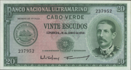 Cape-verde  P47.a 20 Escudos 1958