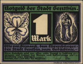 Duitsland - Noodgeld - Genthin Grab.: 419 1 Mark 1921
