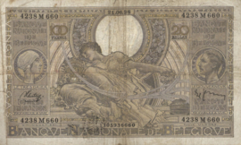 Belgium P107.3 100 Francs / 20 Belgas Model 1933