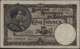 Belgium  P93/B545 5 Francs 1926