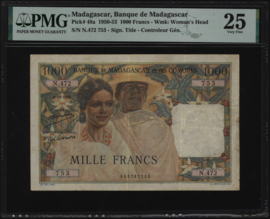 Madagascar et des Comores P48/B104 1.000 Francs 1952