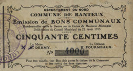 France - Emergency - Banteux JPV-59.293 50 Centimes 1915