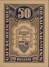 Oostenrijk - Noodgeld - Braunau am Inn K.K.: 101 50 Heller 1920