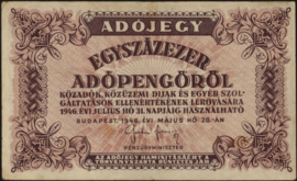 Hongarije P144.e Egyszâzezer Adópengöröl (100.000) 1946
