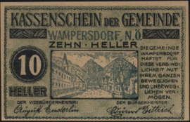 Oostenrijk - Noodgeld - Wampersdorf KK1138 10 Heller 1920