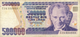 Turkije P208.a 500.000 Lira 1970