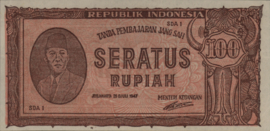 Republic Indonesia 1945-1949  P29 100 Rupiah 1947