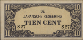 Nederlands Indië PLNI25.3.b2/H154 10 Cent 1942 (No date)